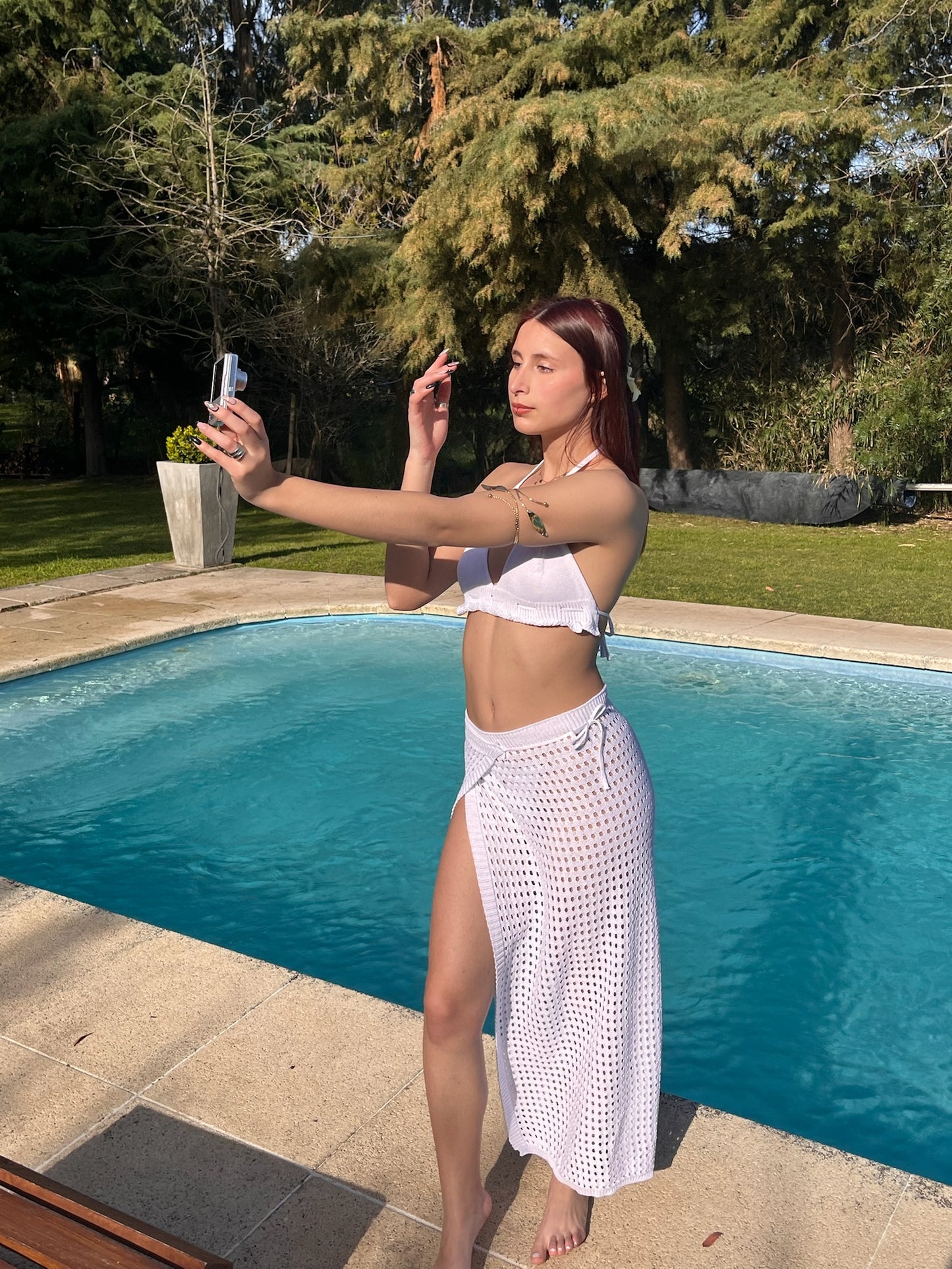 SET HILO POLLERA LARGA + TOP