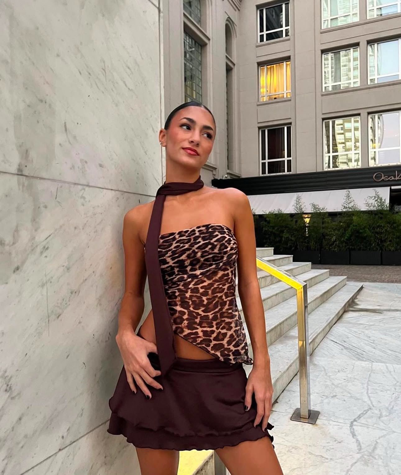 STRAPLESS TUL PRINT
